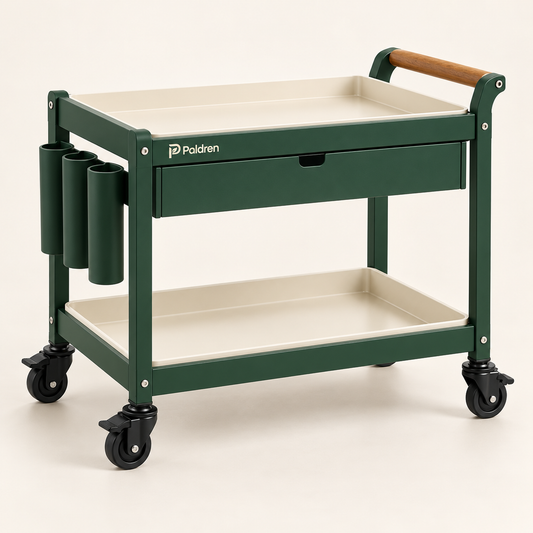 Paldren GroveRoll Garden Tool Cart with Dual Trays & Tool Holders