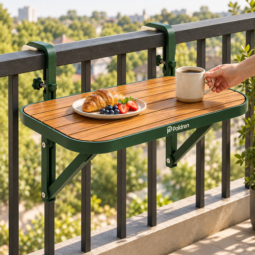 Paldren RailNest Balcony Railing Table