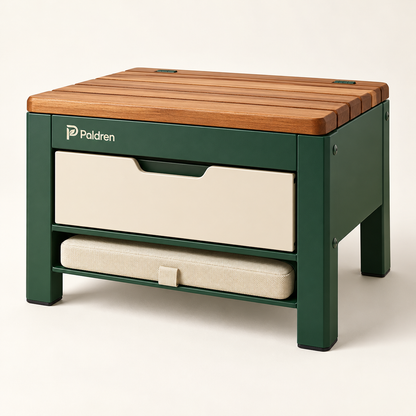 Paldren RootRest Garden Storage Stool with Drawer & Kneeling Pad