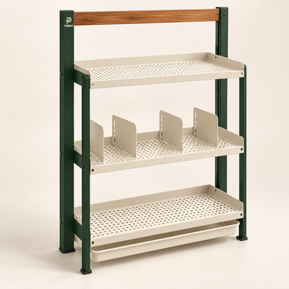 Paldren PotNest Three-Tier Garden Organizer with Dividers & Drip Tray