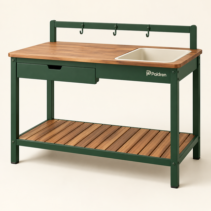 Paldren TerraPrep Potting Workbench with Soil Tray & Storage Drawer